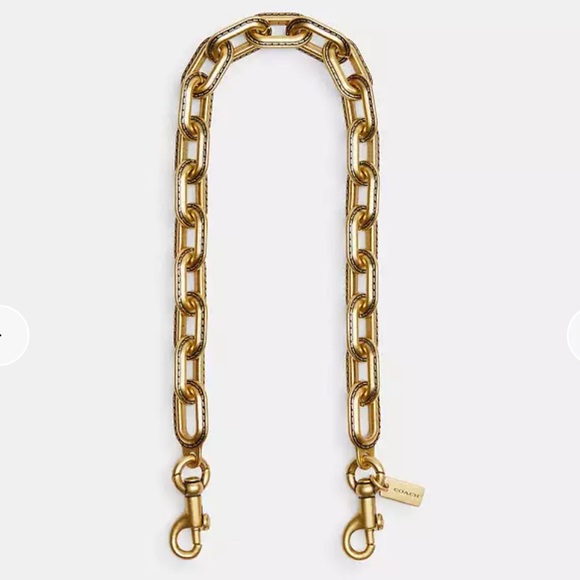 Coach Chunky Chain Link Strap In Brass - Picture 3 of 15